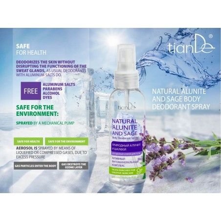 Body deodorant spray "Natural alunite and sage" 100ml
