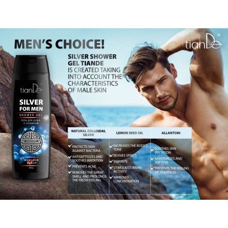 Men's shower gel with silver 250g