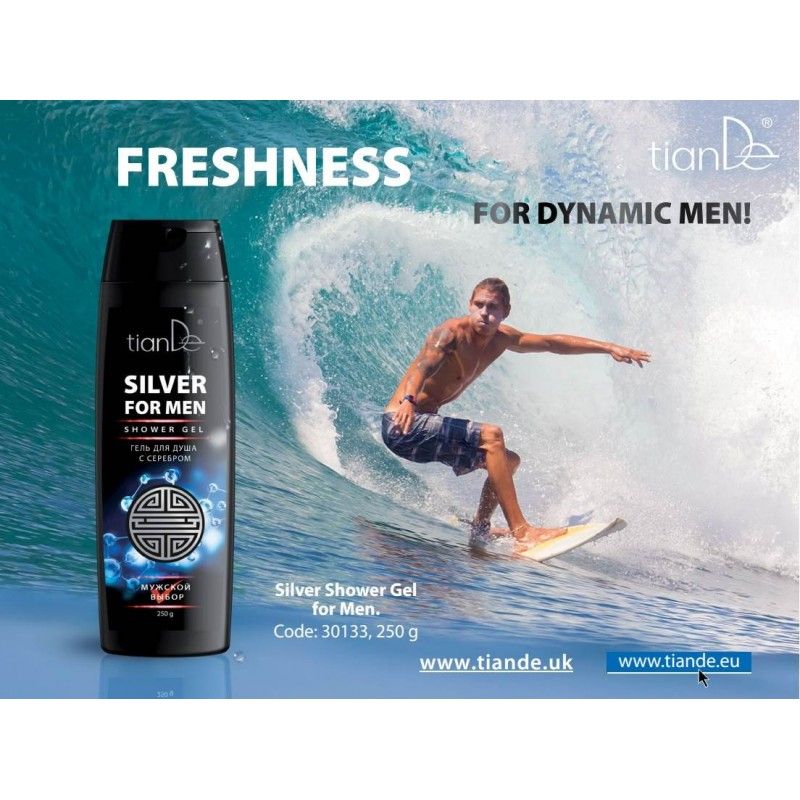 Men's shower gel with silver 250g