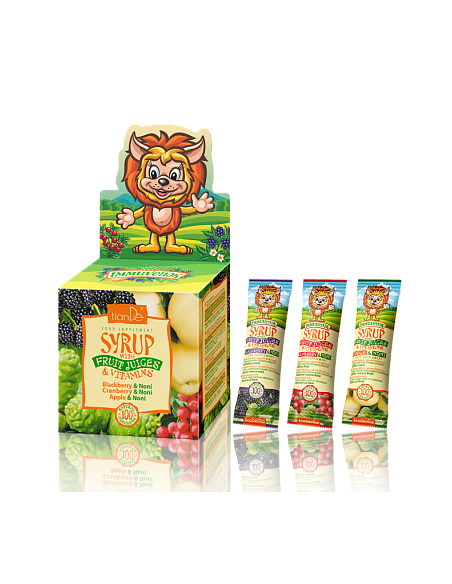 Vitamin enriched syrup with fruit and berry juice
