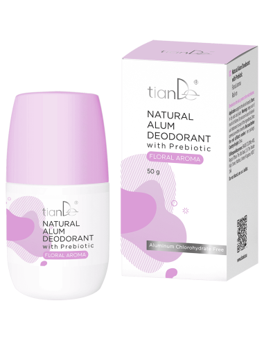 Natural Alum Deodorant with Prebiotic, Floral...