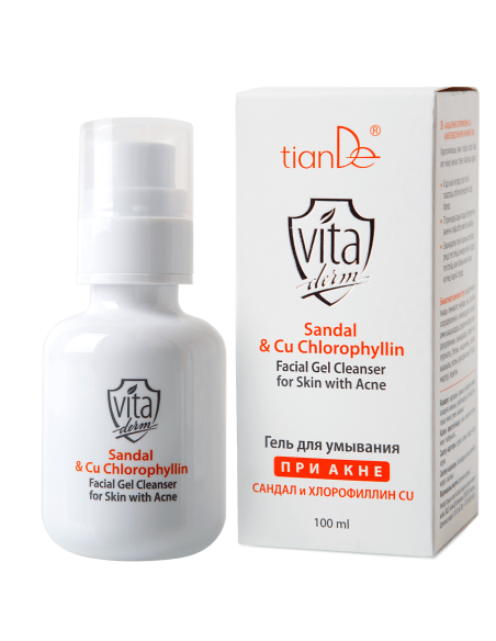 Гель для умывания при акне «Сандал и хлорофиллин Cu», 100ml